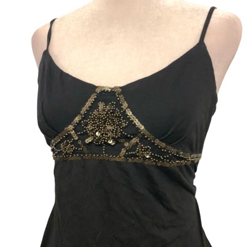 Vintage Y2K The Limited Black Beaded Tank Top Size Small